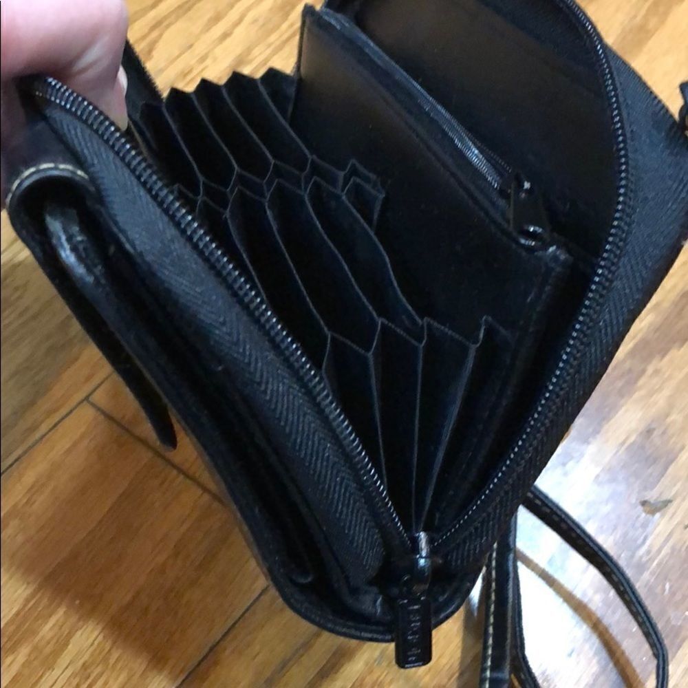 buxton Black Leather Leather Foldover Crossbody - Picture 6 of 8